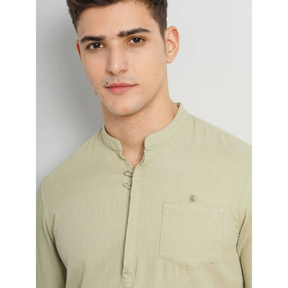 Cream Solid Cotton Shirt