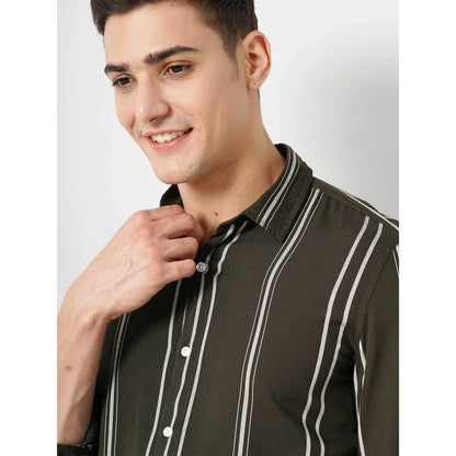 Cream Striped Viscose Shirt