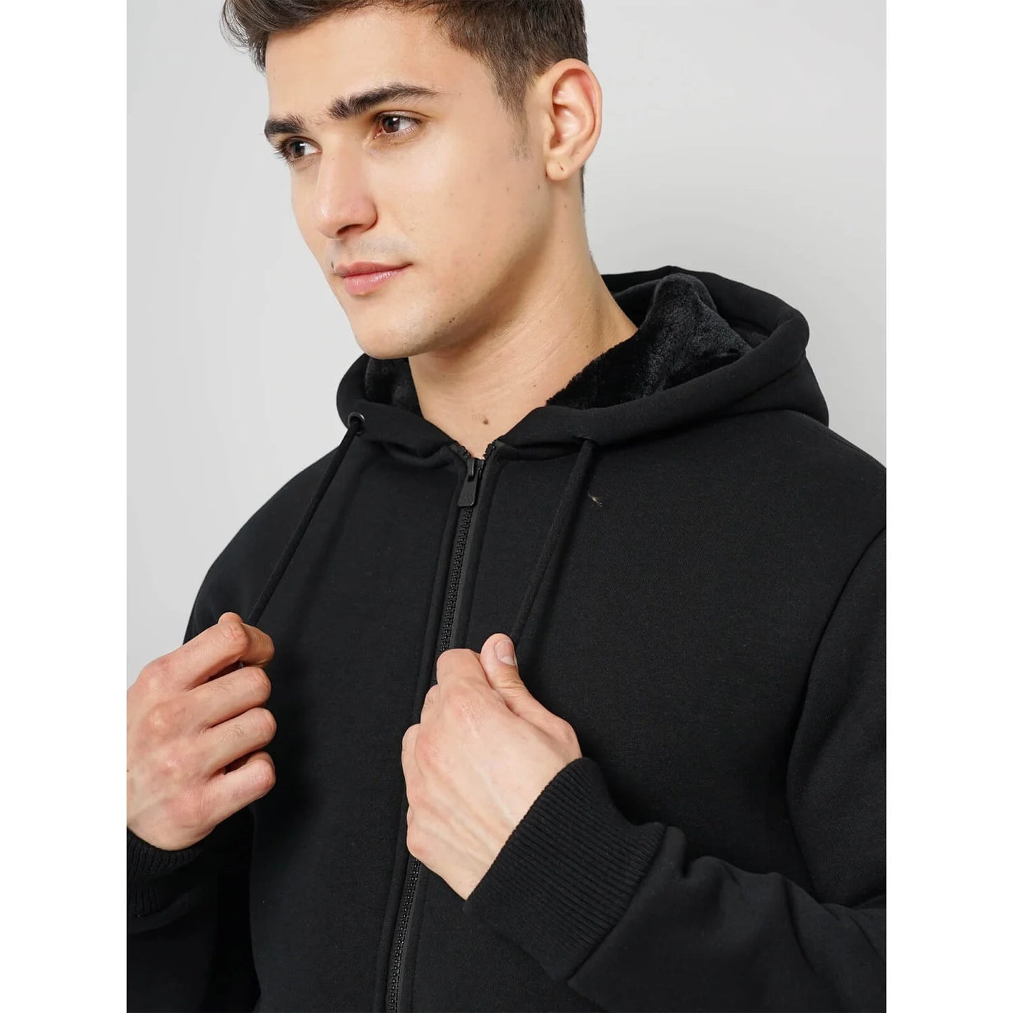 Chamonix - Black Cotton Hooded Sweatshirt