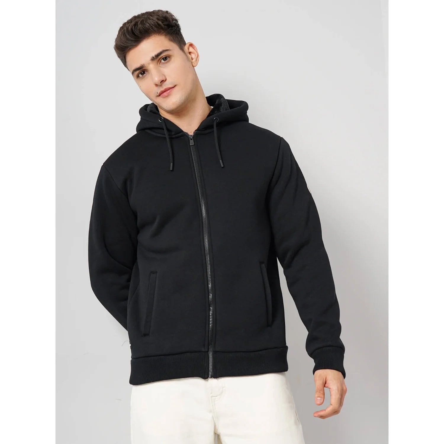 Chamonix - Black Cotton Hooded Sweatshirt