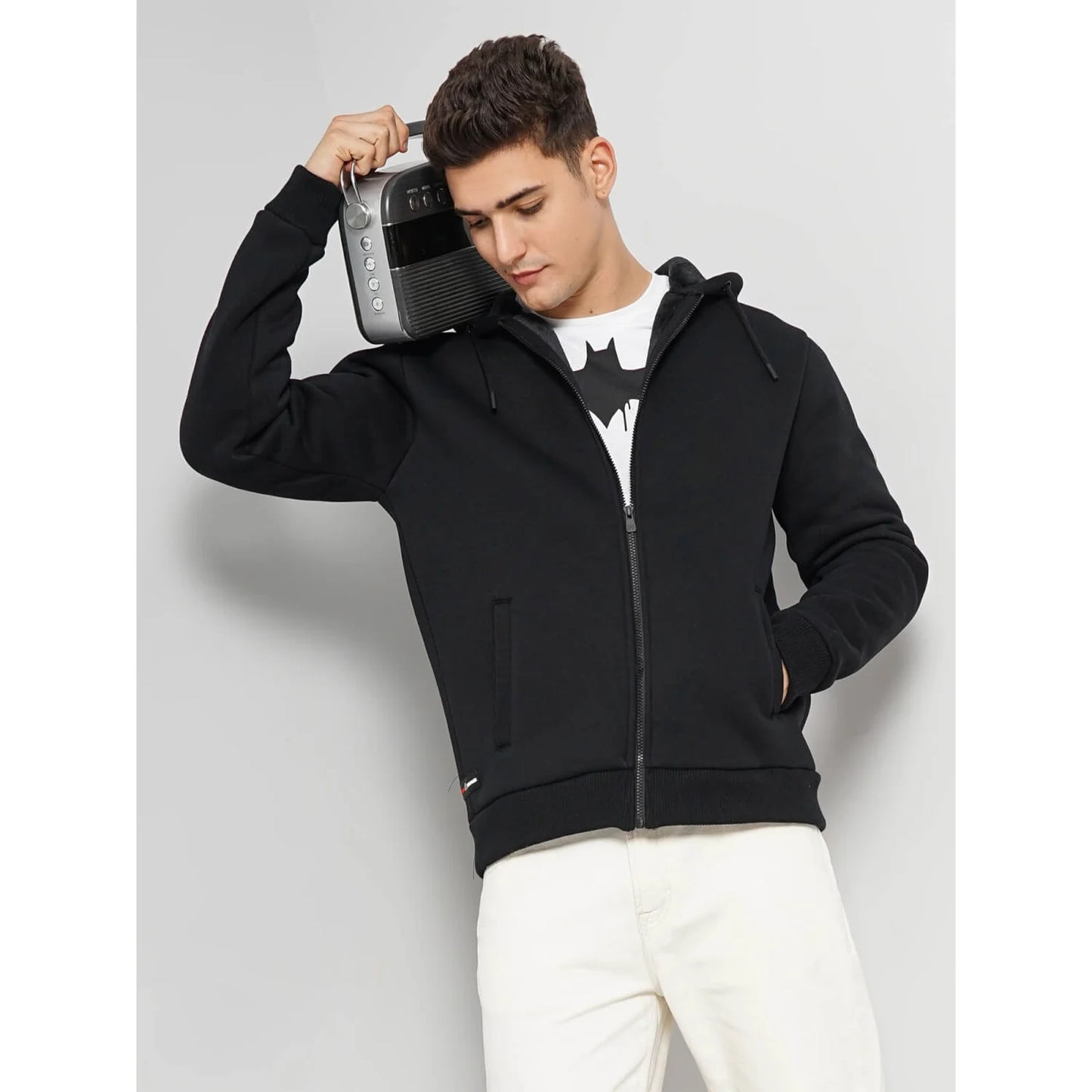 Chamonix - Black Cotton Hooded Sweatshirt