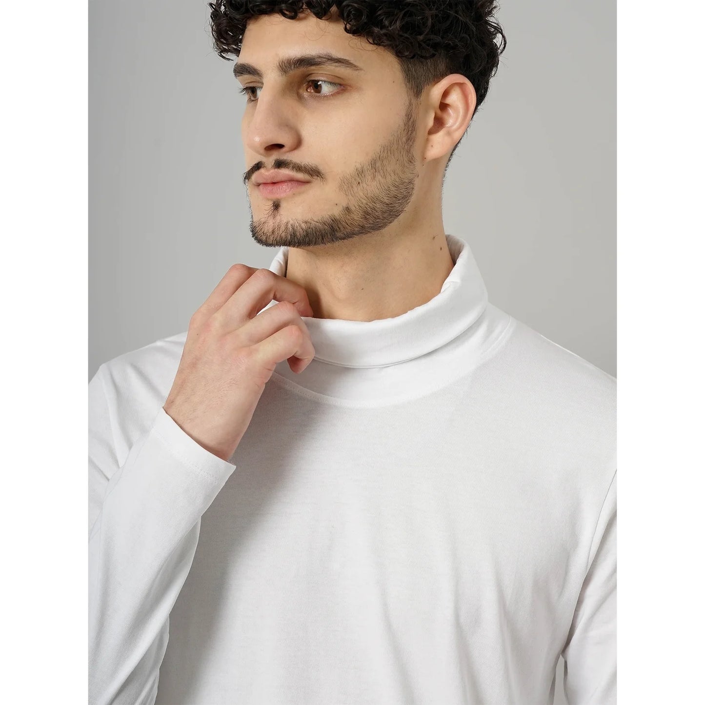 White Solid Cotton T-shirt