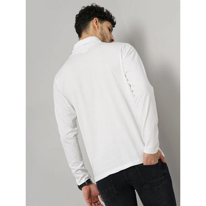 White Solid Cotton T-shirt