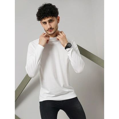 White Solid Cotton T-Shirt