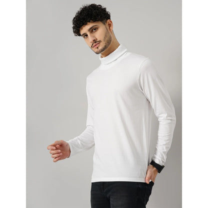 White Solid Cotton T-shirt