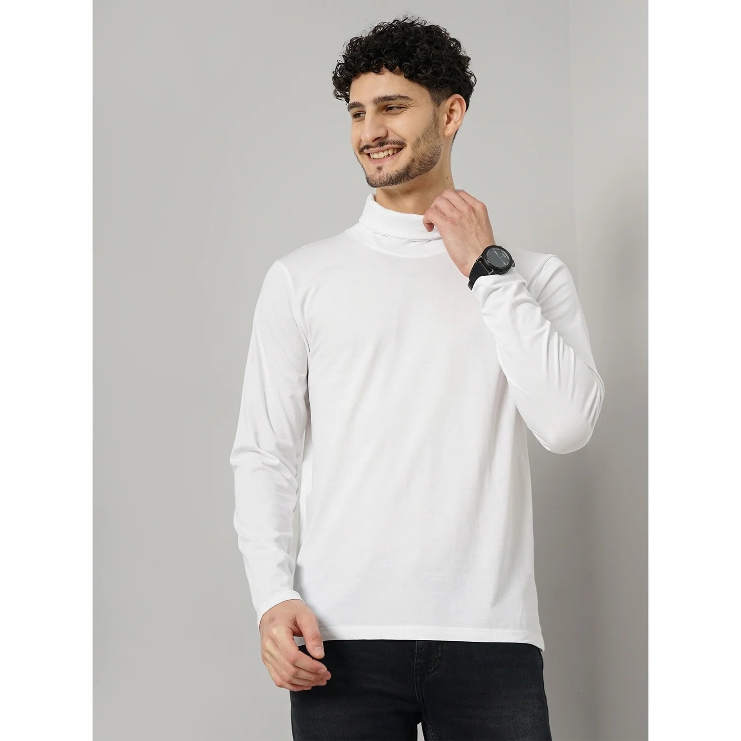 White Solid Cotton T-shirt