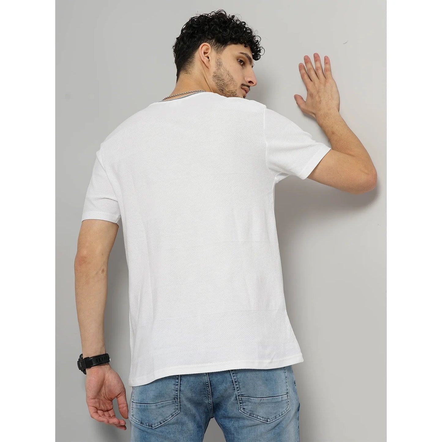 White Solid Cotton T-shirt