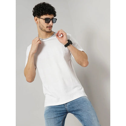 White Solid Cotton T-shirt