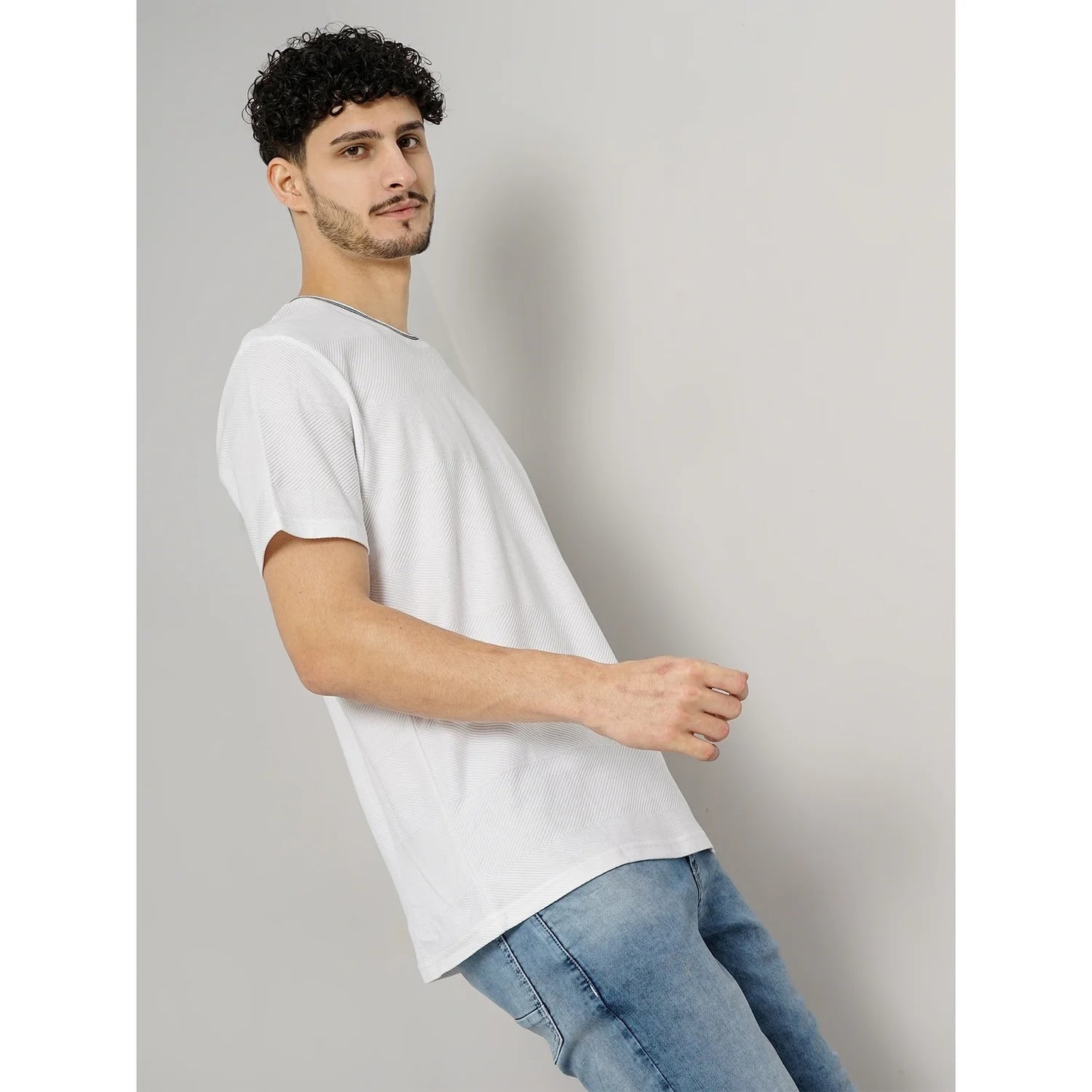 White Solid Cotton T-shirt