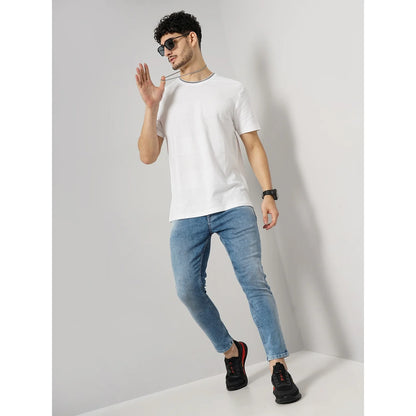 White Solid Cotton T-shirt