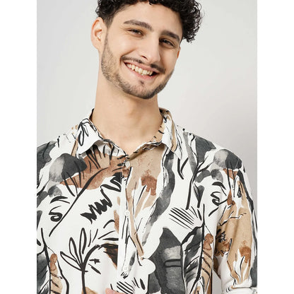 Celio* Abstract Regular Fit Viscose Multi Shirt