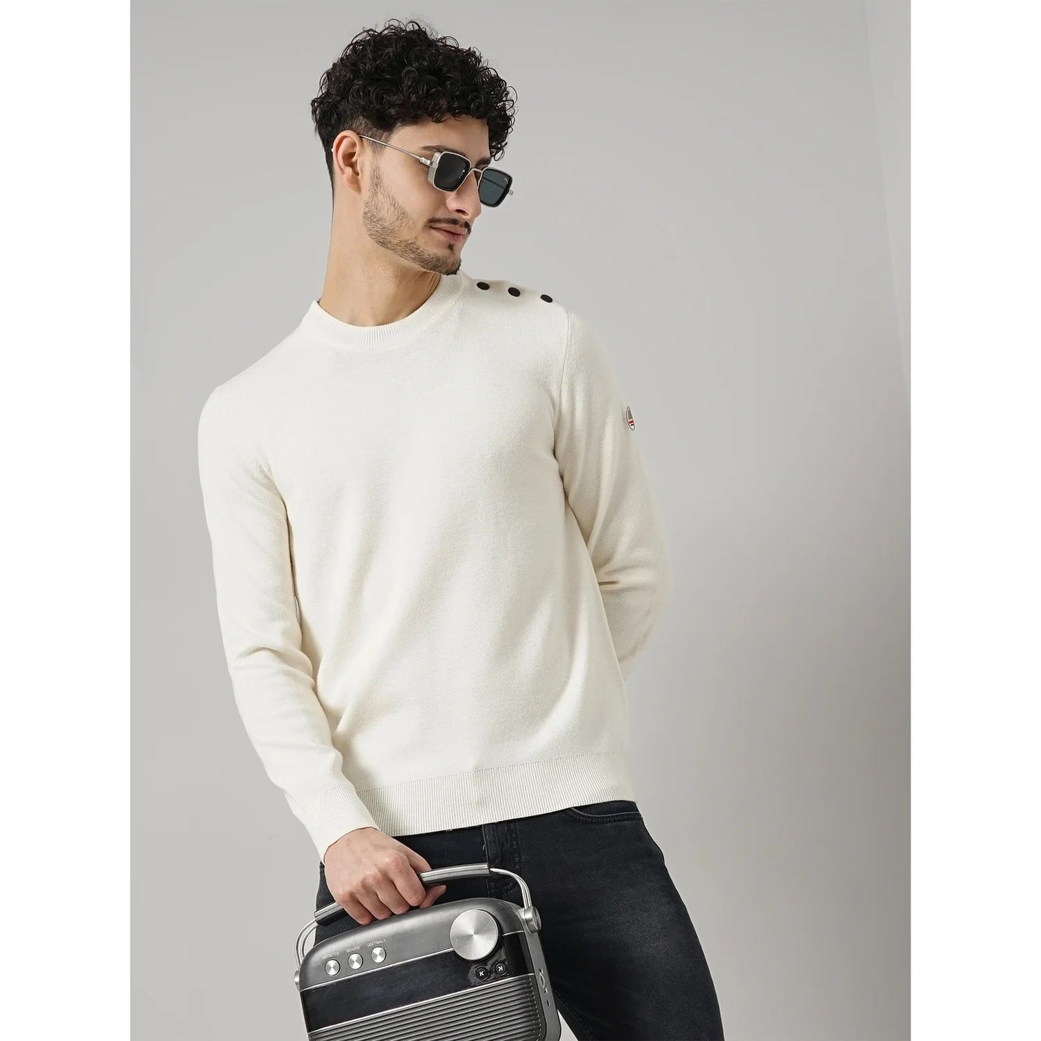 Chamonix - Off White Wool Blend Sweatshirt