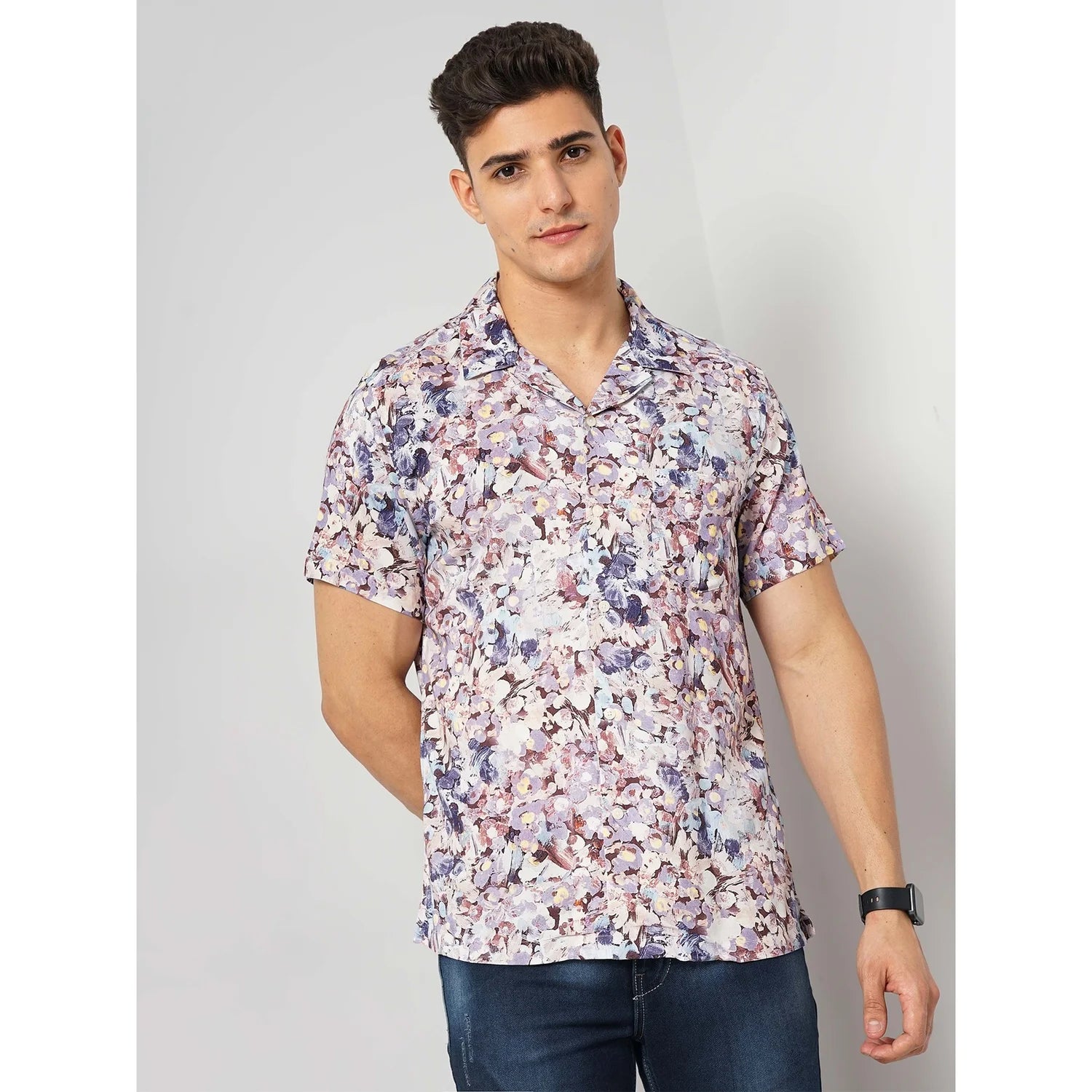 Multi Abstract Viscose Shirt