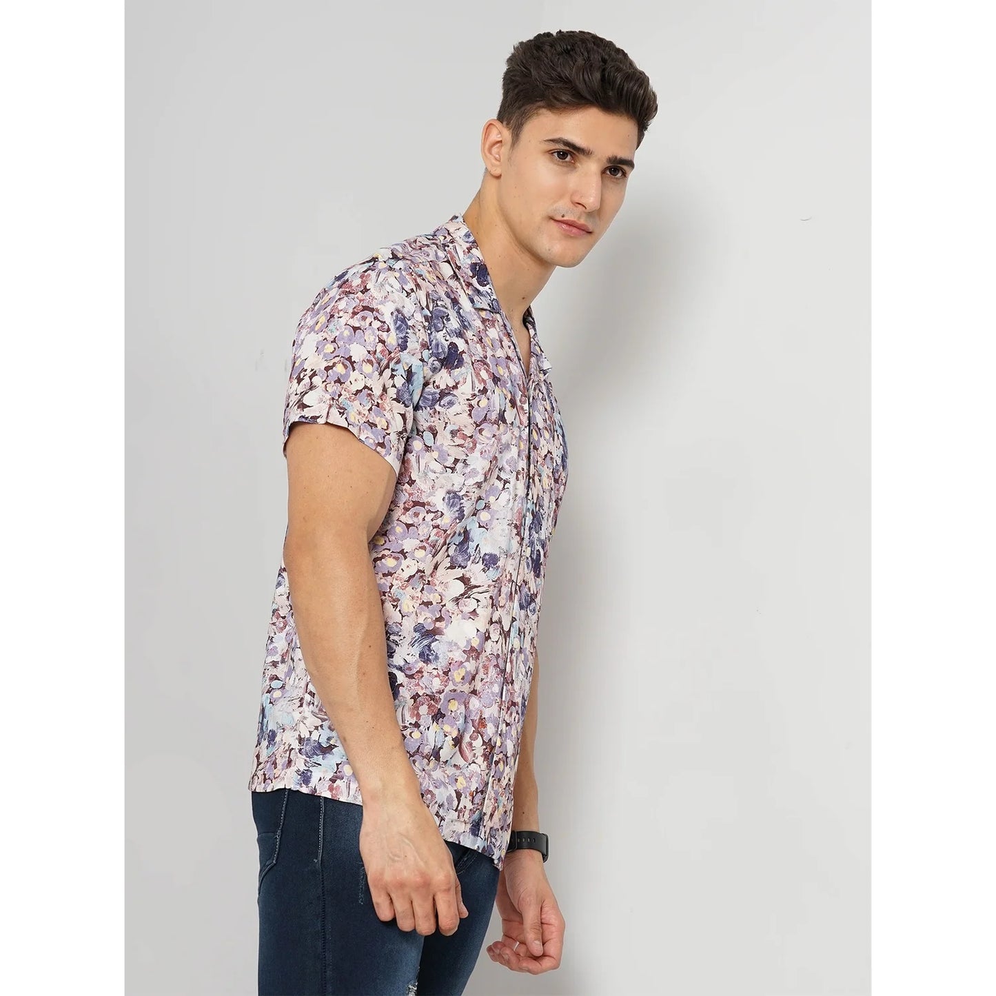 Multi Abstract Viscose Shirt