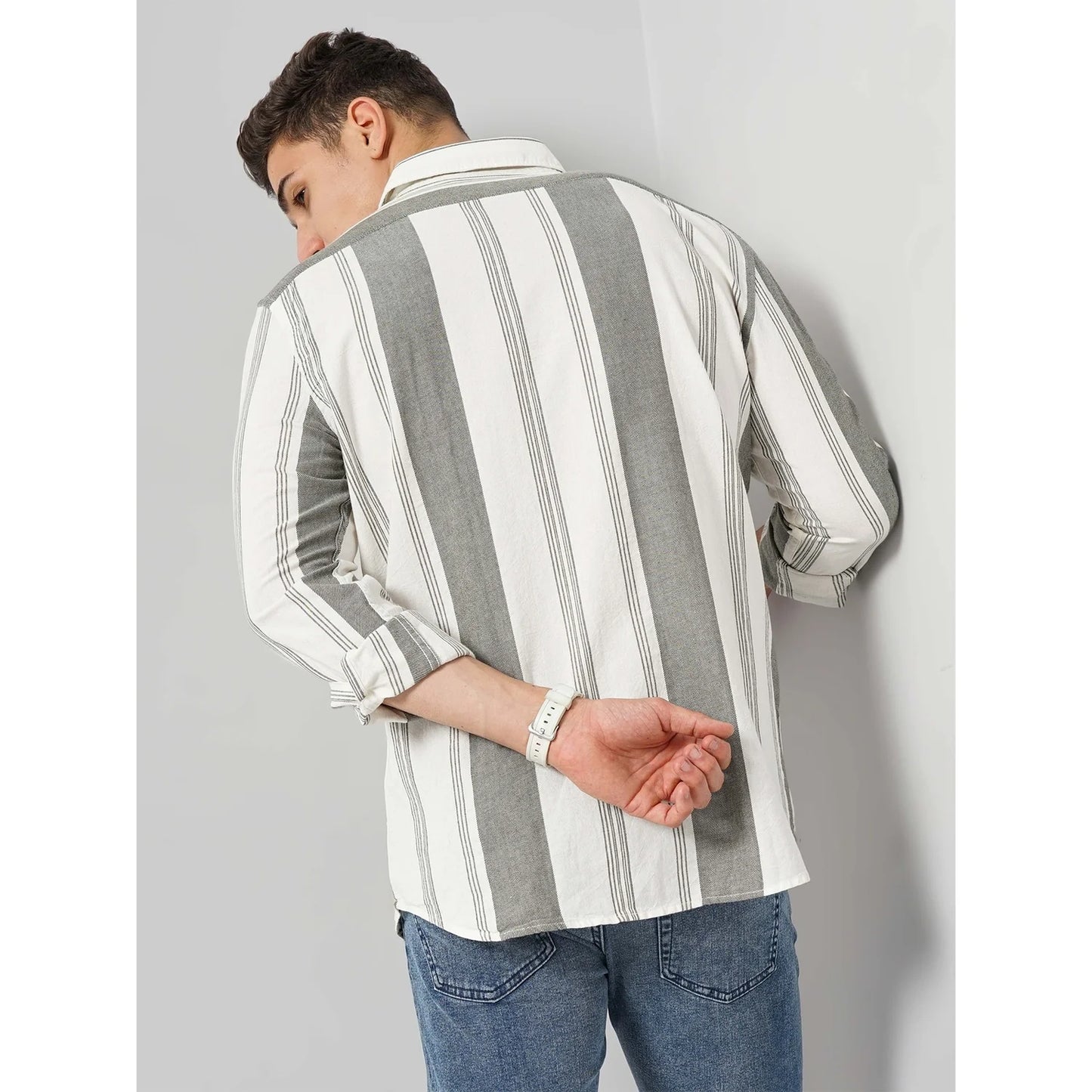 Cream Striped Linen Shirt