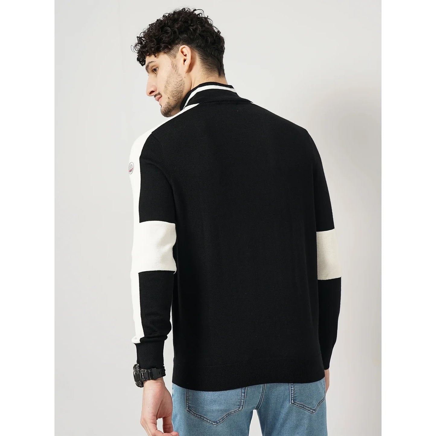 Chamonix - Black Printed Wool Blend Sweatshirt