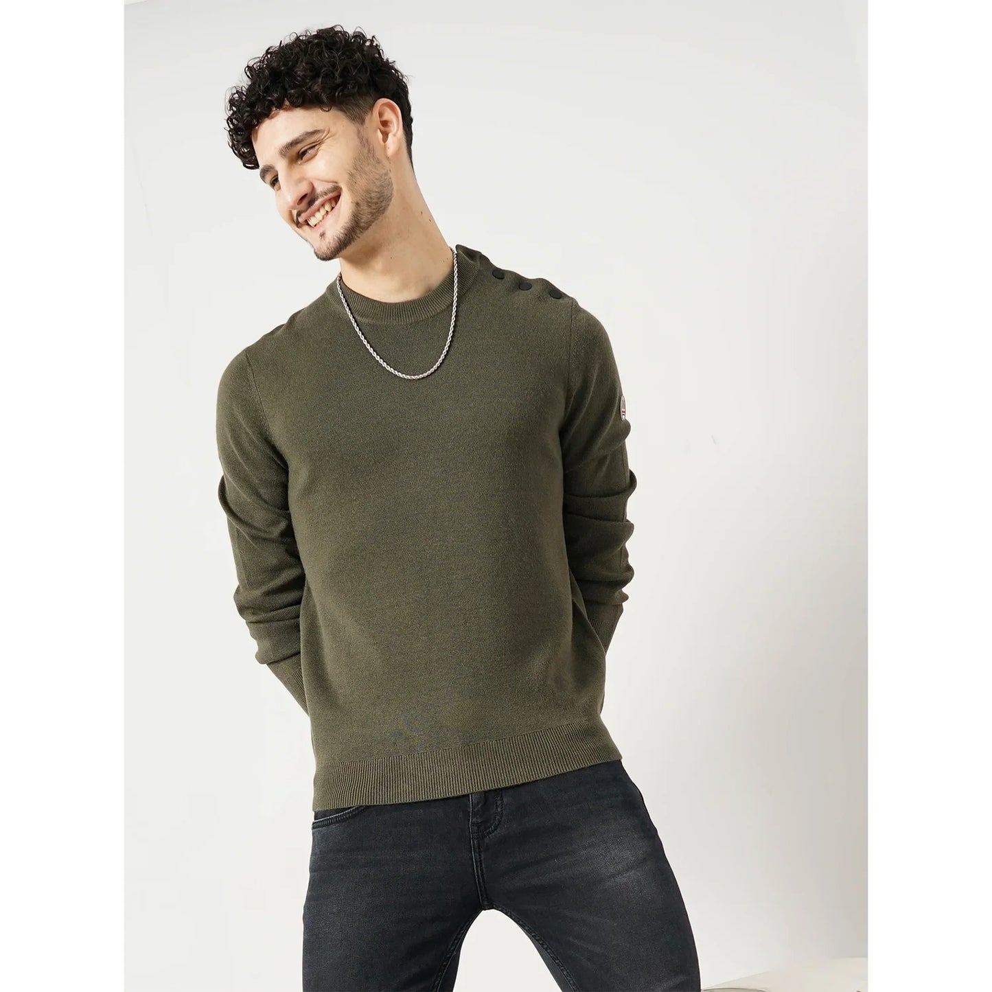 Chamonix - Khaki Wool Blend Sweatshirt