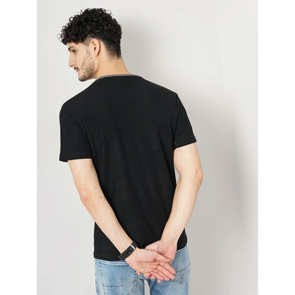 Black Solid Cotton T-shirt