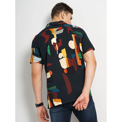 Black Abstract Viscose Shirt