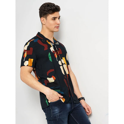 Black Abstract Viscose Shirt