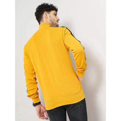 Yellow Solid Cotton Sweatshirt