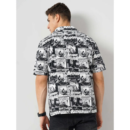 Batman - White Printed Cotton Shirt