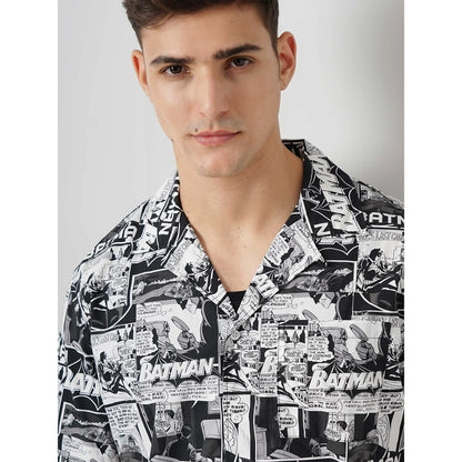 Batman - White Printed Cotton Shirt