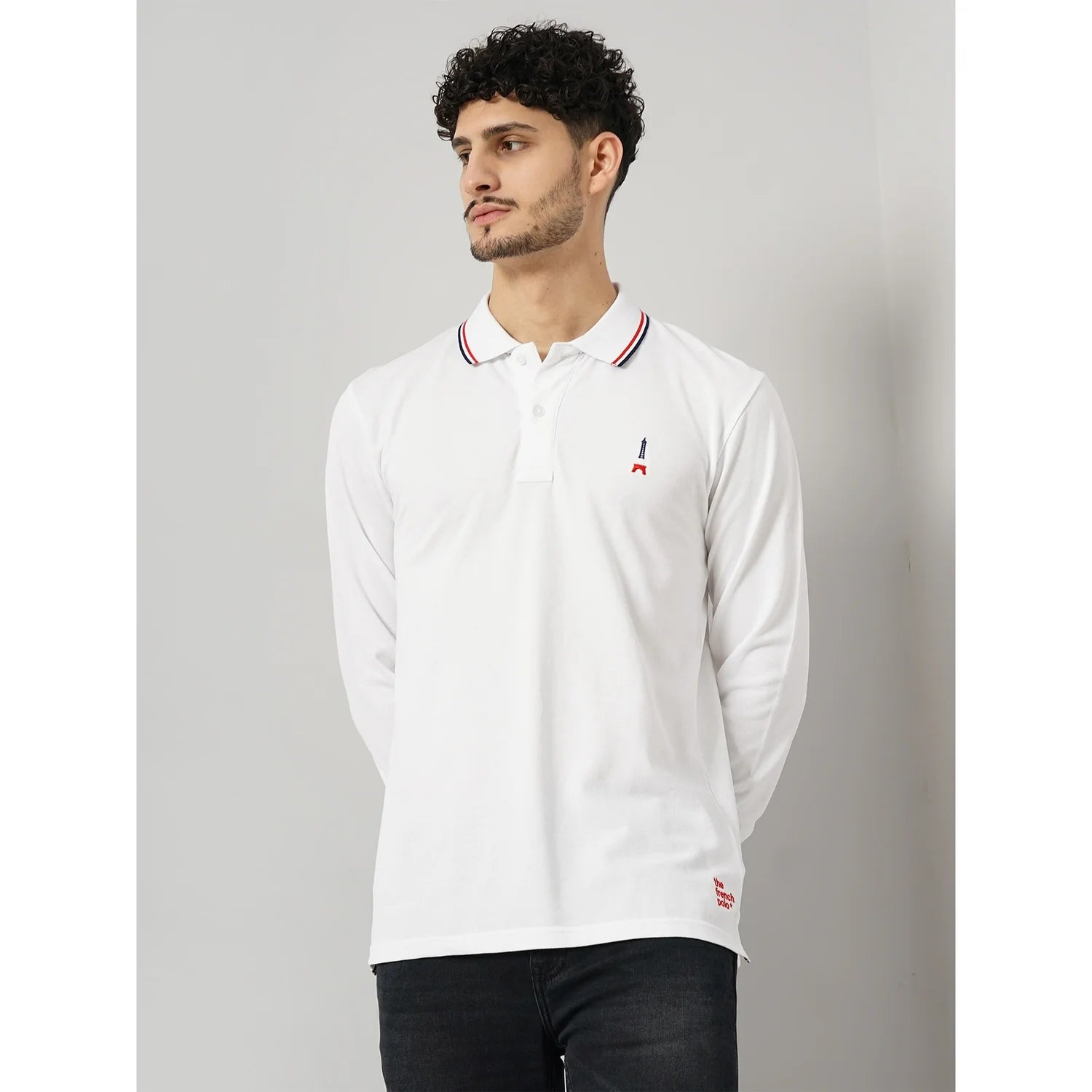 Cream Solid Cotton Polo