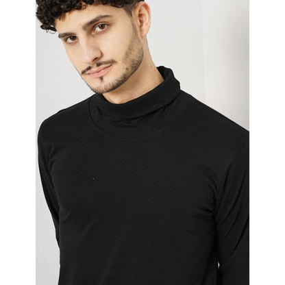 Black Solid Cotton T-shirt