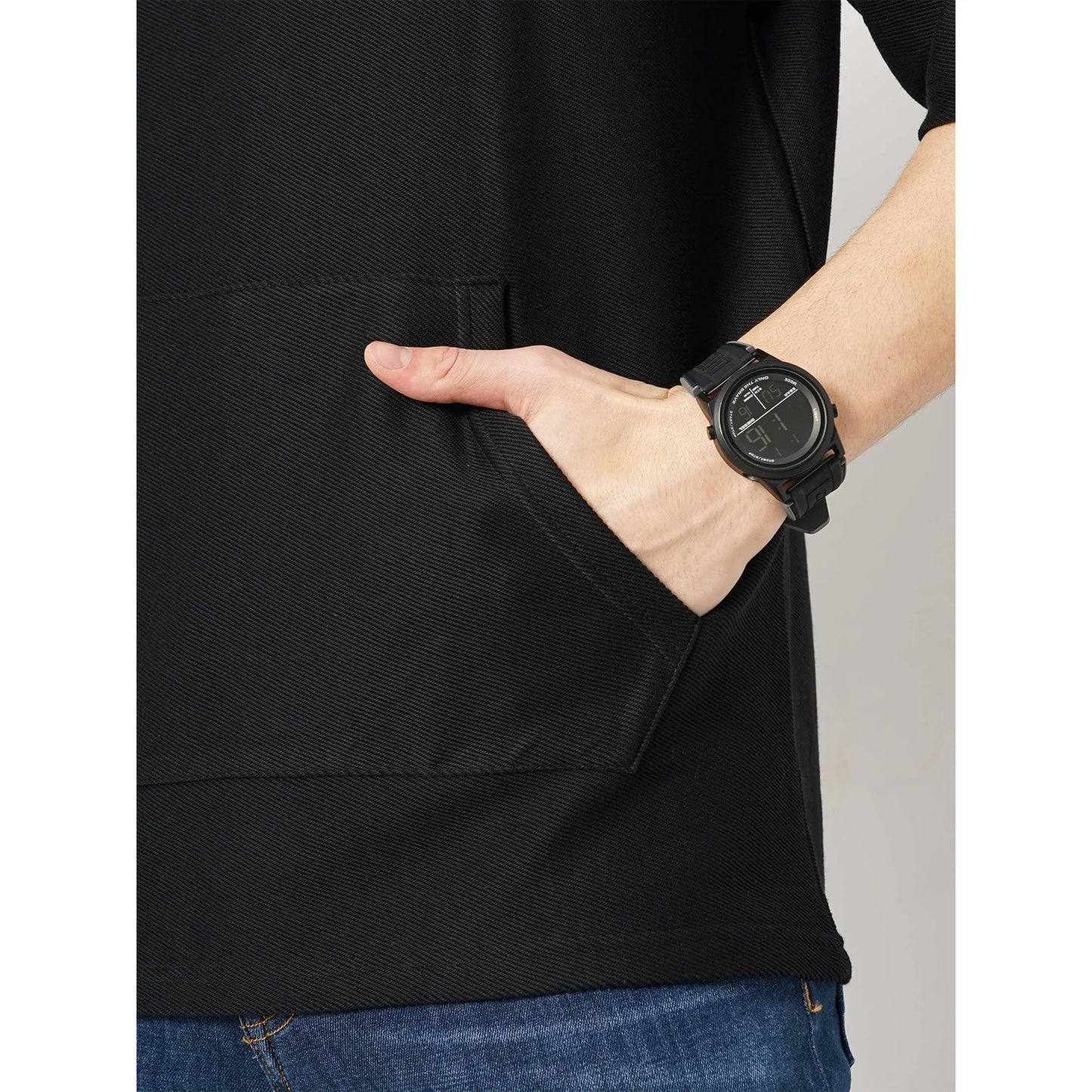 Black Solid 100% Cotton T-shirt