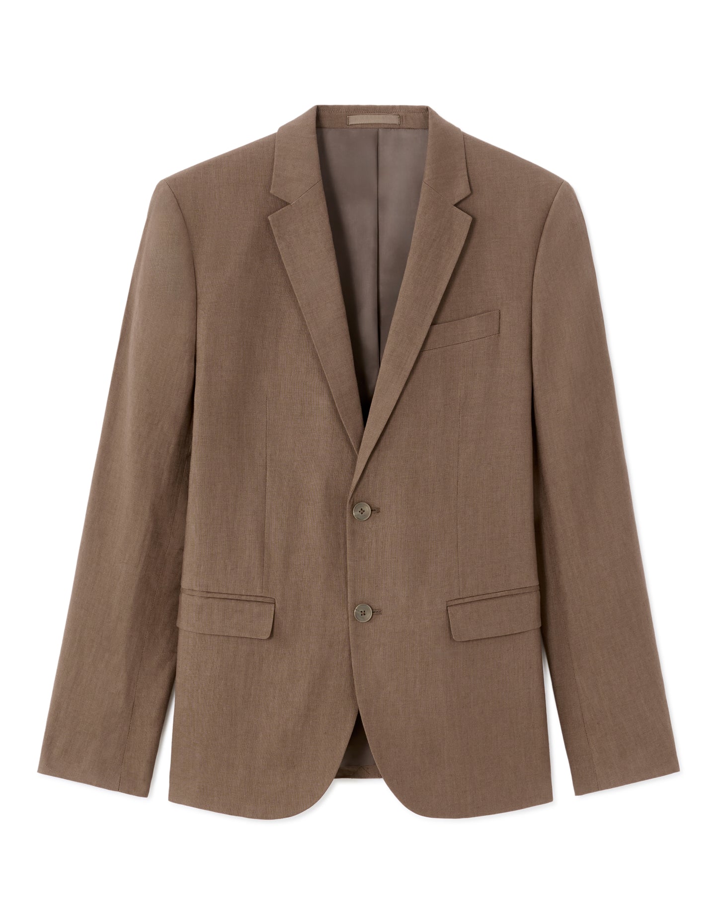 Celio Mens Brown Solid Slim Fit Linen Blazer