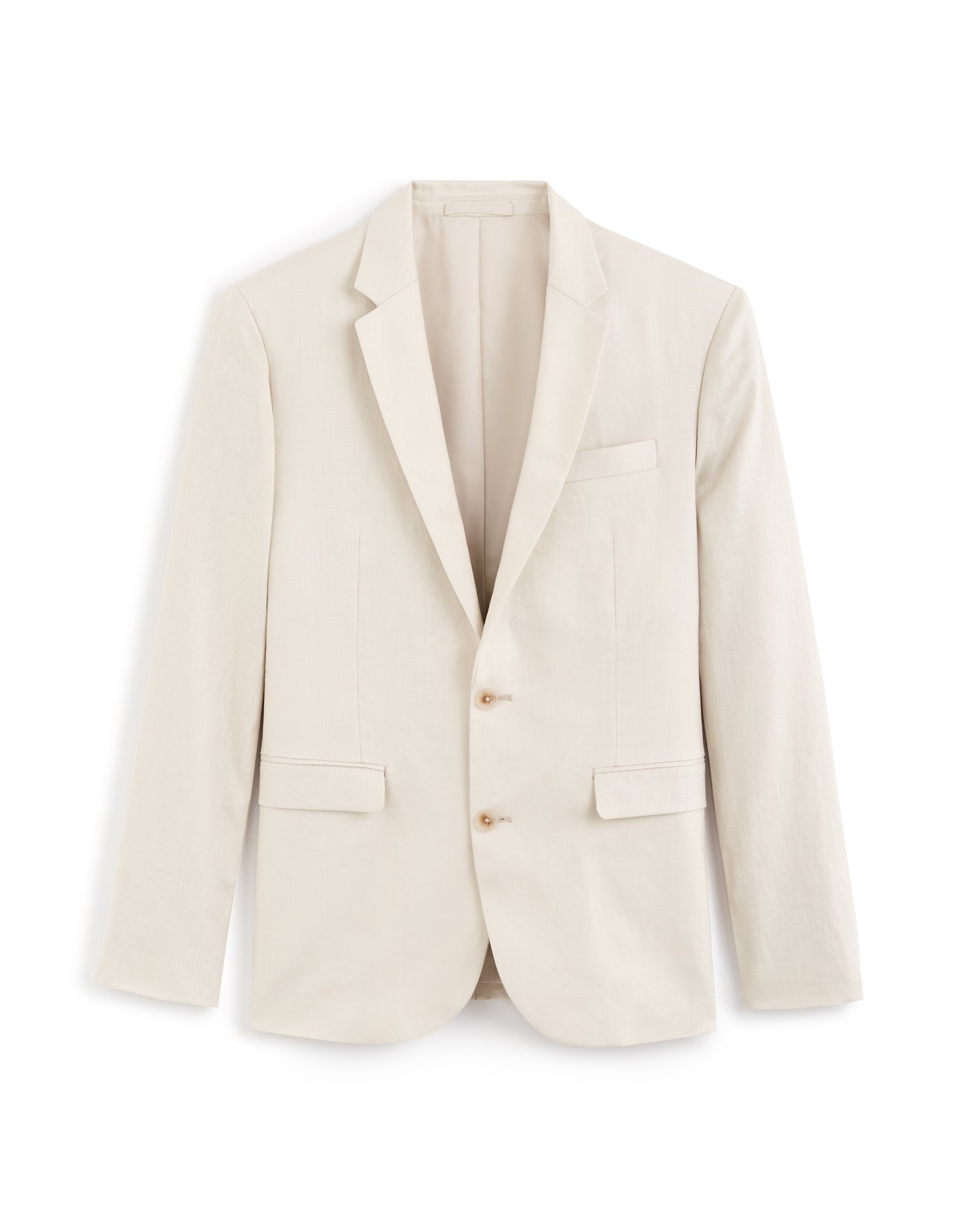 Celio Solid Slim Fit Linen Off White Blazer