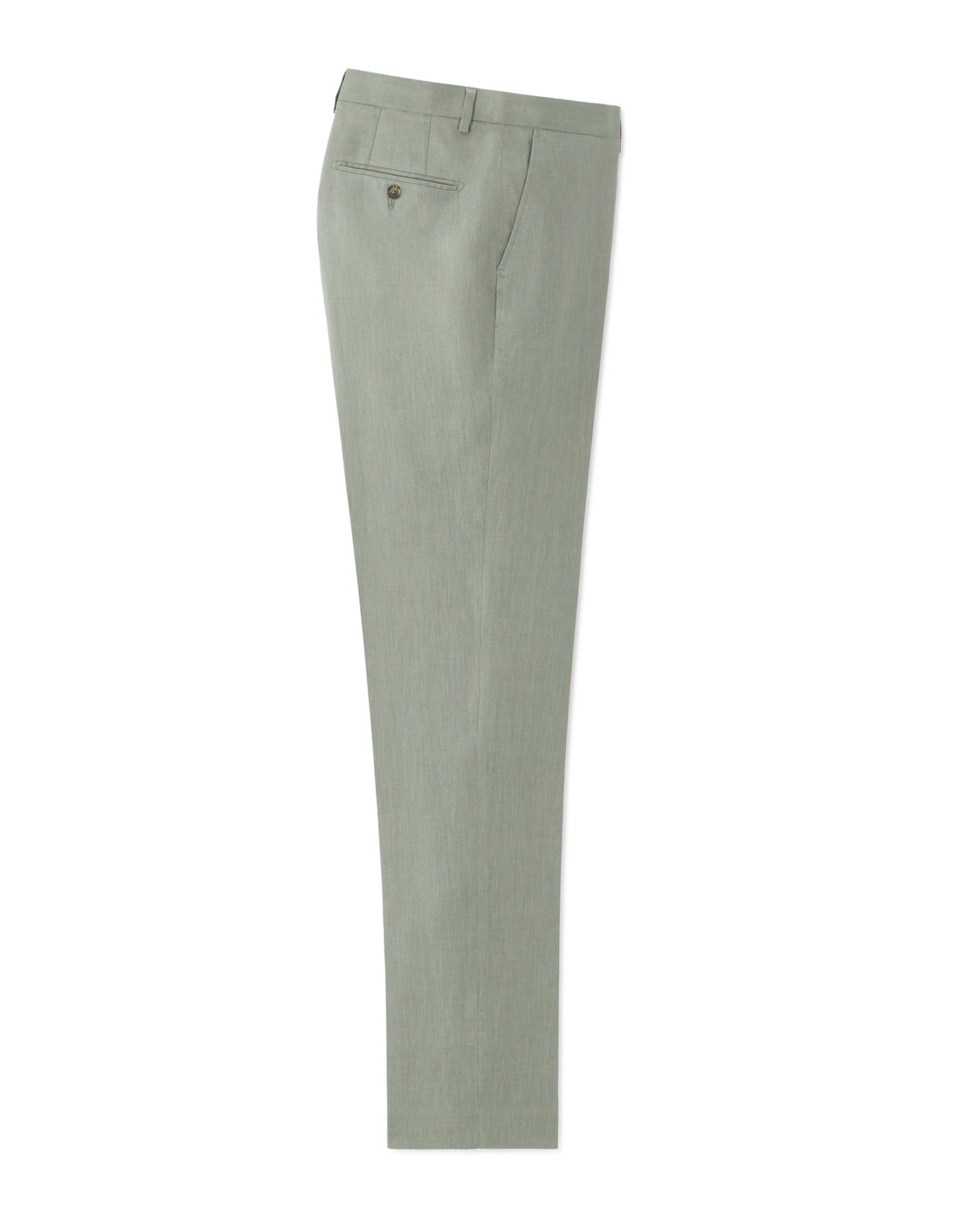 Celio Mens Olive Solid Slim Fit Linen Formal Trouser