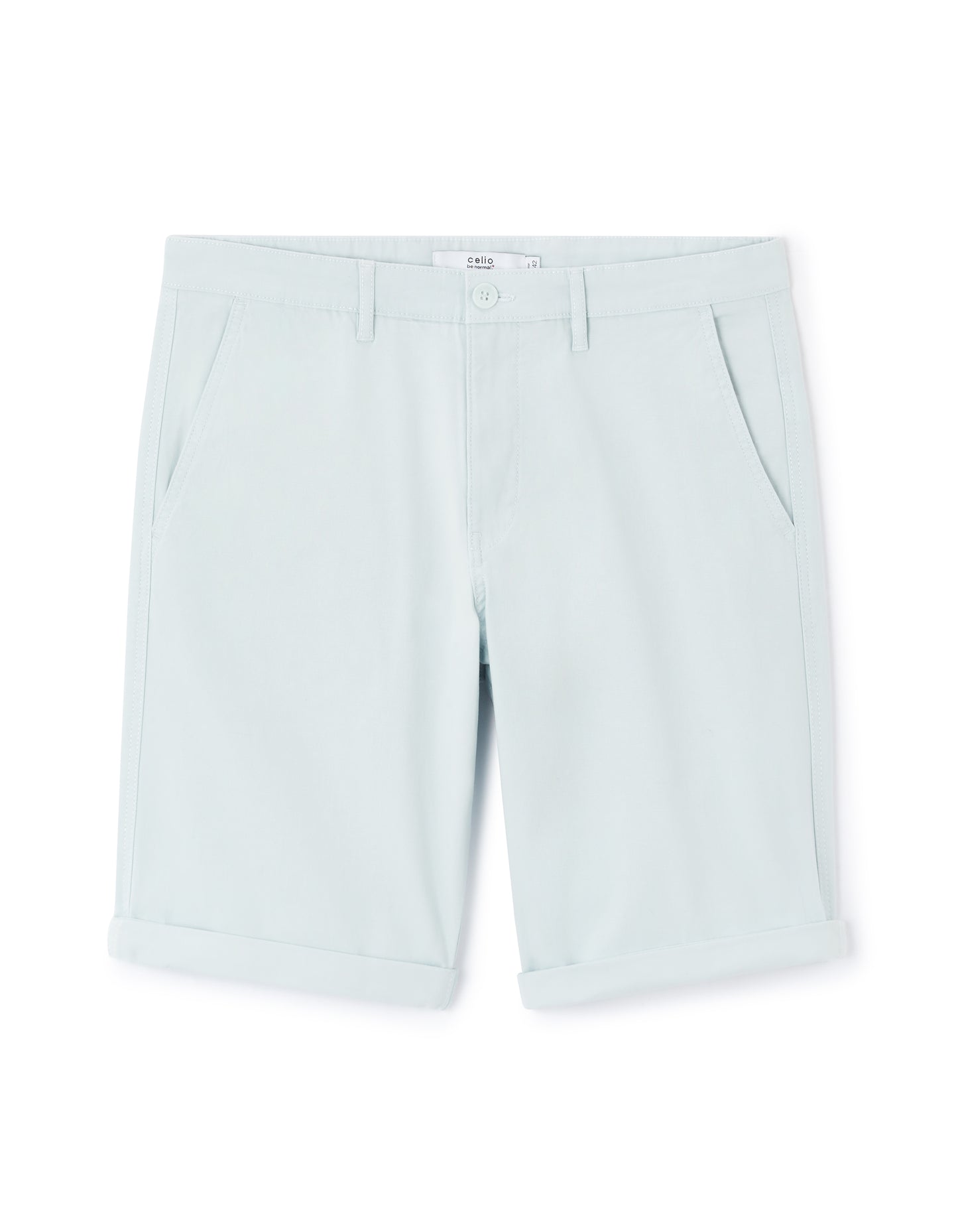 Celio* Cotton Men Solid Regular Fit Blue Bermuda