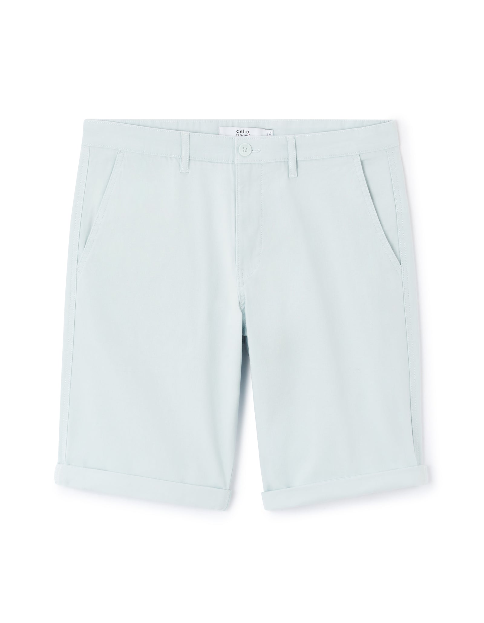 Celio* Cotton Men Solid Regular Fit Blue Bermuda