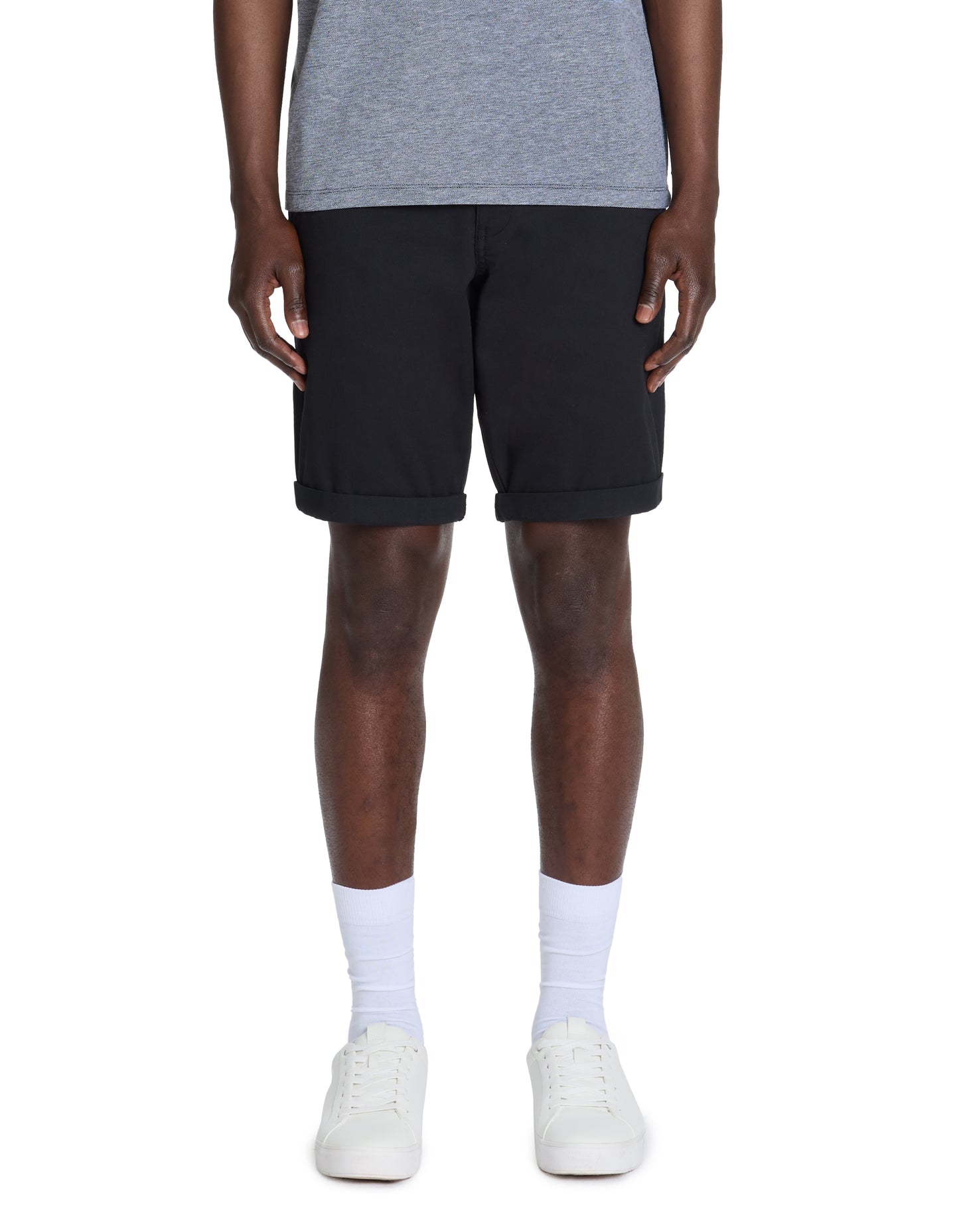Celio* Regular Fit Men Black Cotton Solid Bermuda