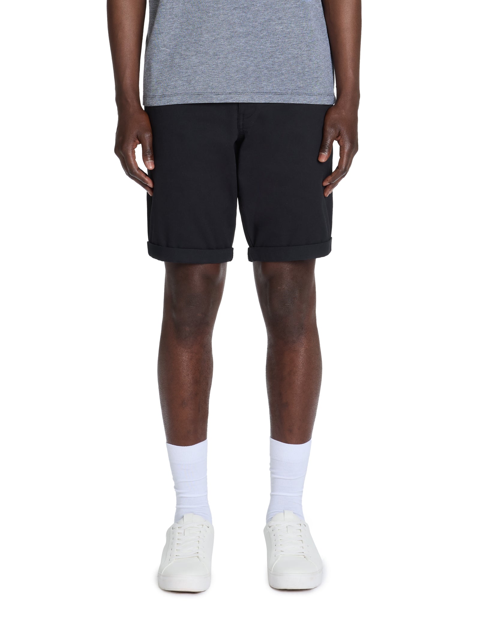 Celio* Regular Fit Men Black Cotton Solid Bermuda