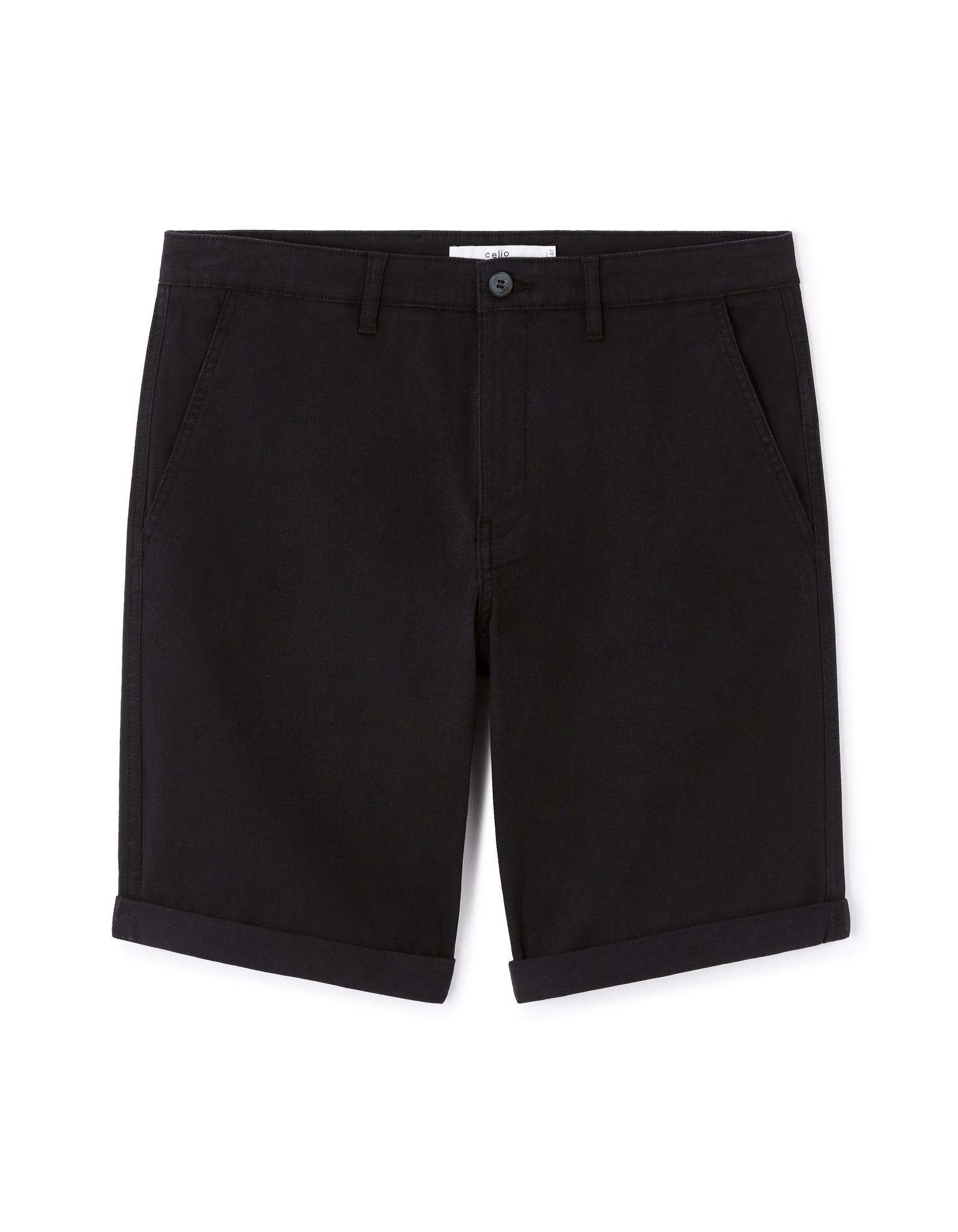 Celio* Regular Fit Men Black Cotton Solid Bermuda
