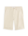 Celio* Cotton-Blend Regular Fit Off White Shorts