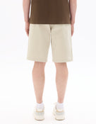 Celio* Cotton-Blend Regular Fit Off White Shorts