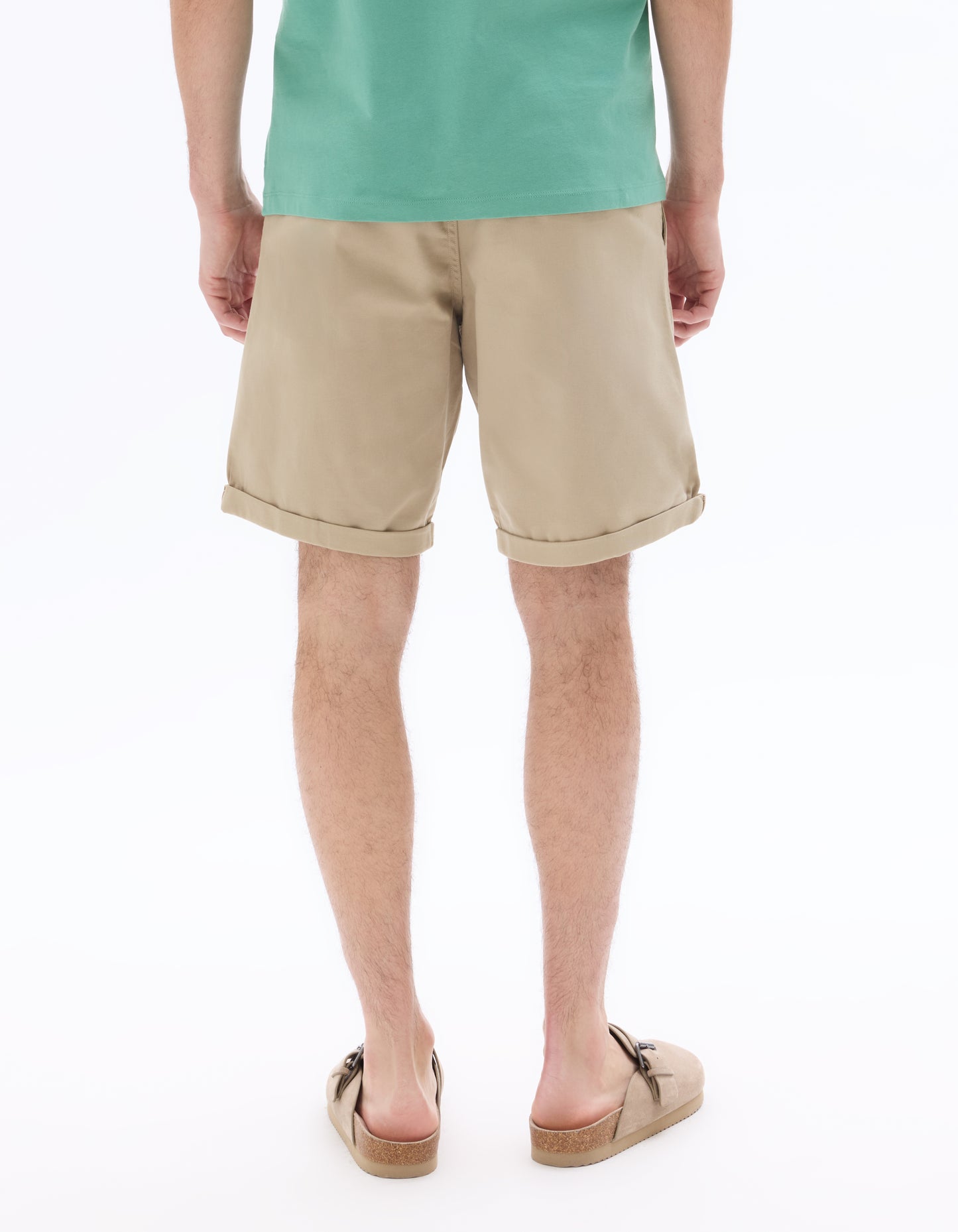 Celio Solid Regular Fit Cotton Beige Shorts
