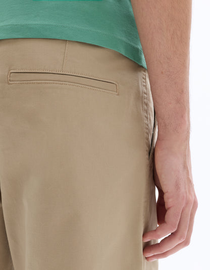 Celio Solid Regular Fit Cotton Beige Shorts