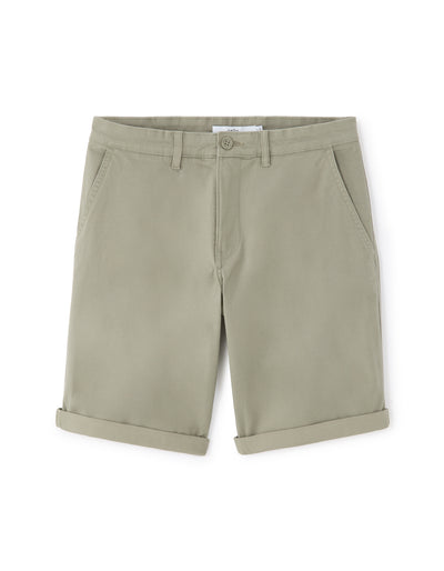 Celio Solid Regular Fit Cotton Khaki Shorts