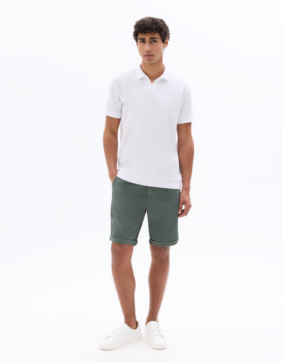 Celio* Solid Regular Fit Cotton Short-medium green