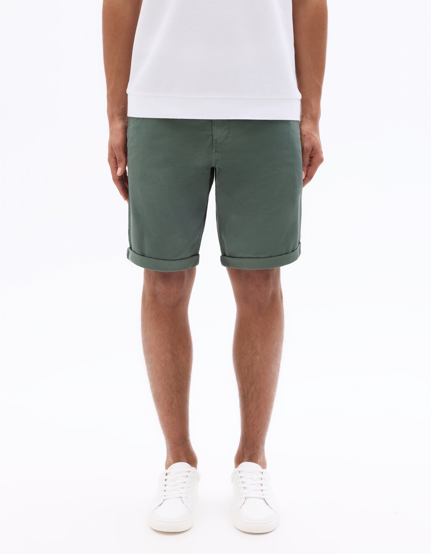Celio Solid Regular Fit Cotton Green Shorts