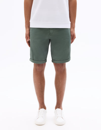 Celio Solid Regular Fit Cotton Green Shorts