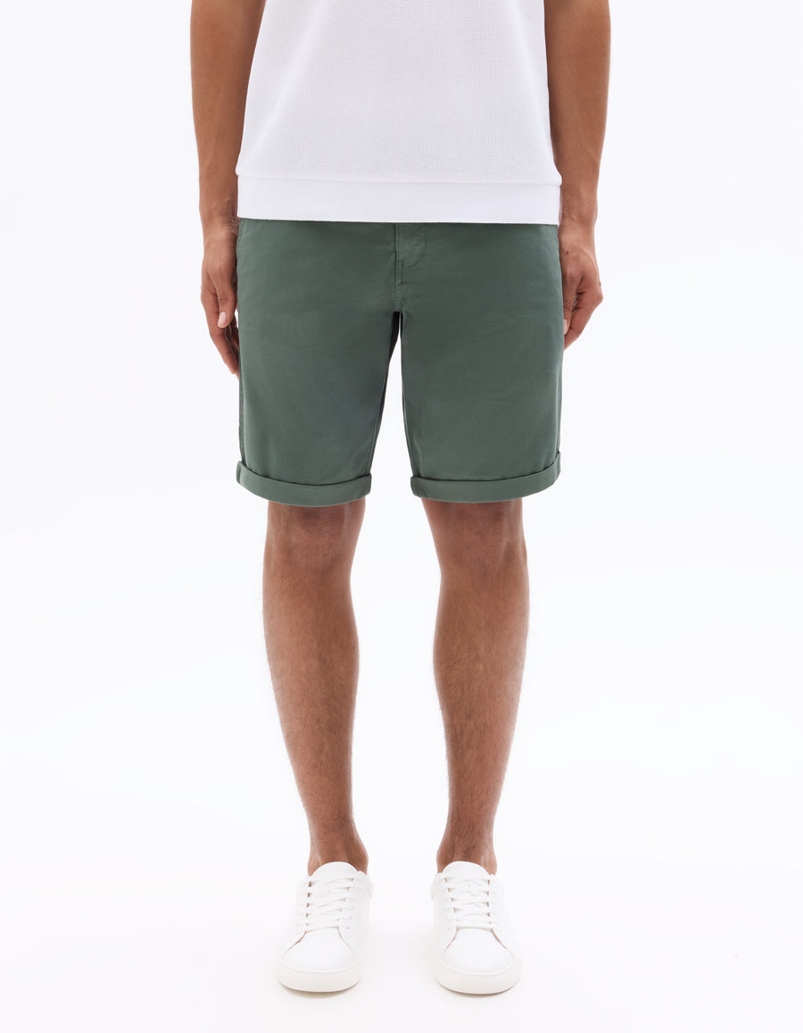 Celio* Solid Regular Fit Cotton Short-medium green