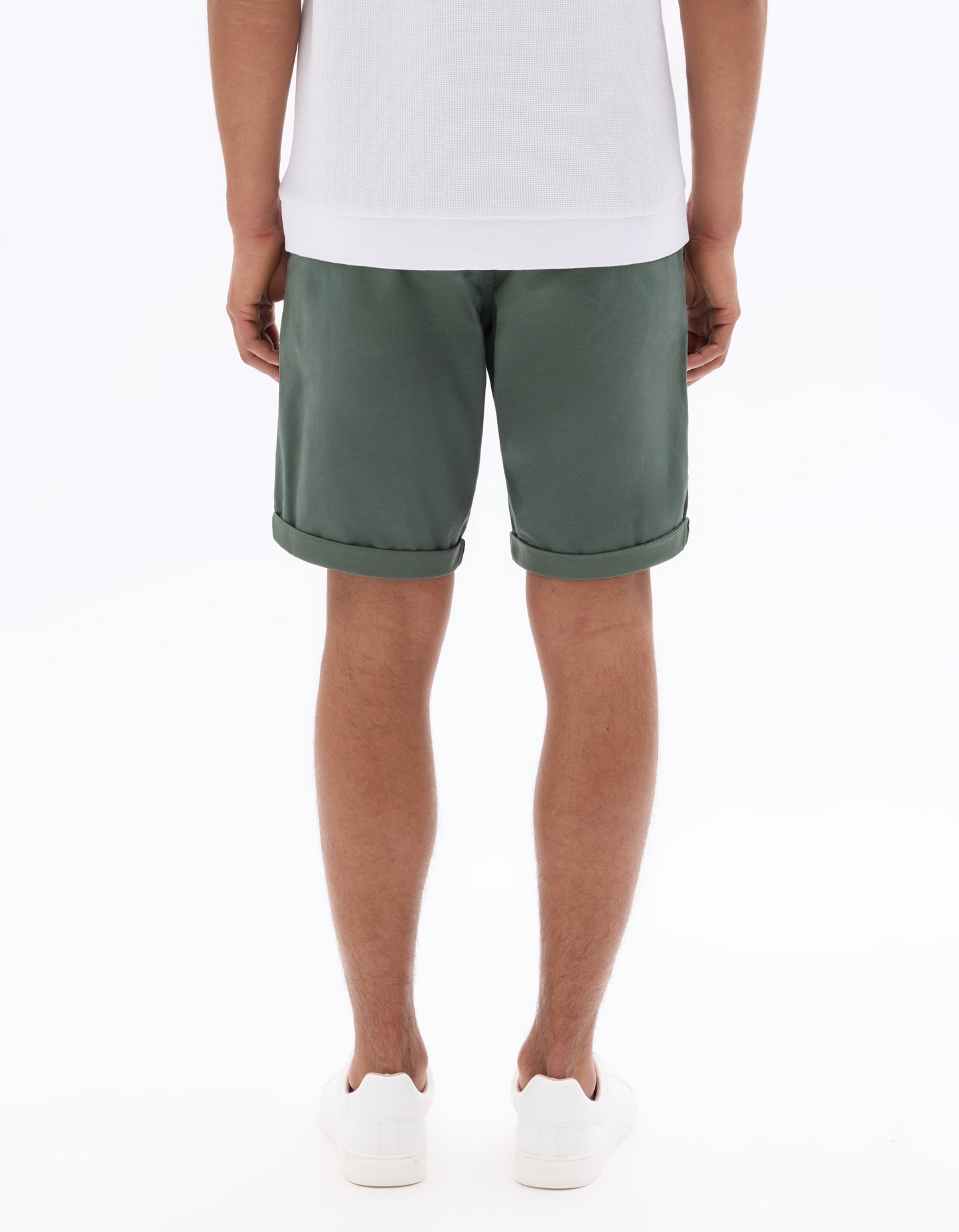 Celio Solid Regular Fit Cotton Green Shorts