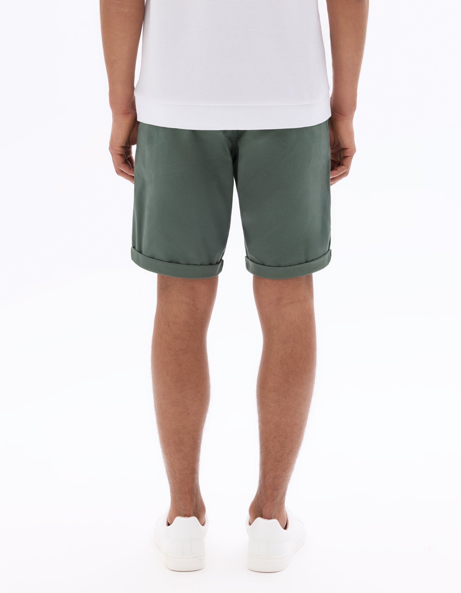 Celio* Solid Regular Fit Cotton Short-medium green
