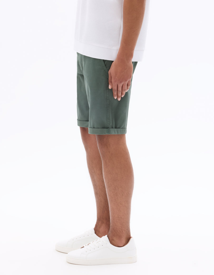 Celio* Solid Regular Fit Cotton Short-medium green